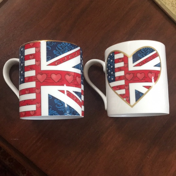 Halcyon Days "A Very Heart & A Very Special Relationship Flag" cup mug England - Picture 1 of 5